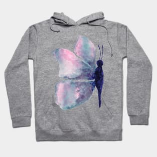 beautiful pink blue purple watercolour butterfly watercolor butterflies butterfly Hoodie